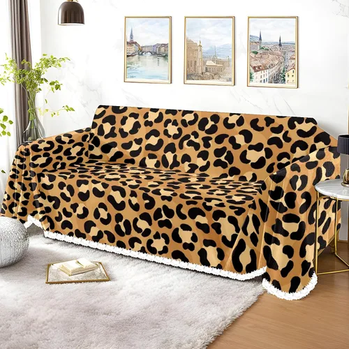 Vista 3 de Funda de sofá con estampado de leopardo y guepardo, fundas de sofá estampadas, fundas para sillón, funda resistente a las manchas, protector