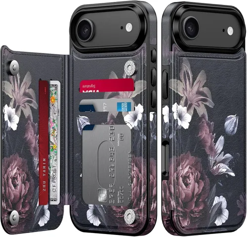Vista 42 de LETO para iPhone 15 Pro Funda tipo cartera - Tapa tipo folio con patada - Diseños de moda - Tarjetero - Funda protectora para mujeres y niñas - 6.1