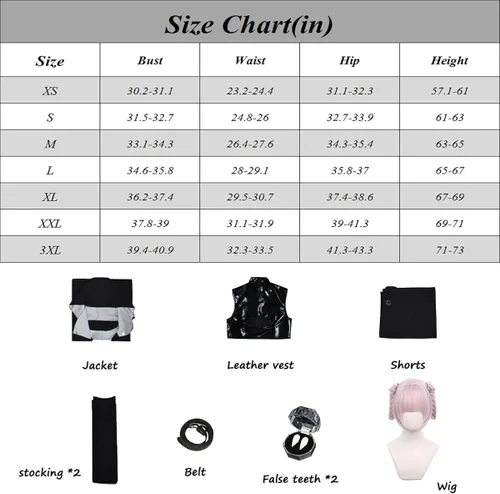 Vista 6 de HNZQE Disfraz de animé de Nanakusa Nazuna Nanakusa para cosplay vestido de vampiro negro conjunto de Halloween con peluca para mujeres y niñas