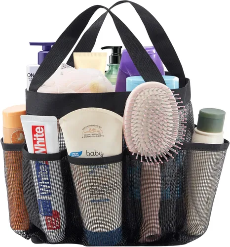 Vista 18 de Lifewit Organizador de ducha de malla portátil para dormitorio universitario con 7 bolsillos, cesta organizadora colgante independiente, bolsa