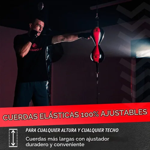 Vista 3 de Bolsa Boxerpoint para Boxeo - Bolsas de Boxeo Premium - Cuero PU Duradero y Cordones Ajustables Bolsa de Boxeo de Doble Extremo, Bolsas de Velocidad