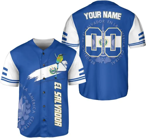 Vista 8 de Camiseta de béisbol de El Salvador personalizada,Camiseta personalizada con la bandera salvadoreña,Orgulloso Jersey Salvadoreña,Jersey del orgullo
