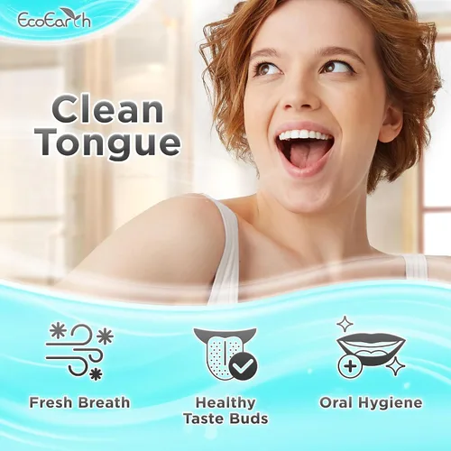 Vista 2 de Raspador de lengua para adultos, limpiador de lengua de metal con estuche de almacenamiento plateado, limpiador bucal de acero inoxidable resistente