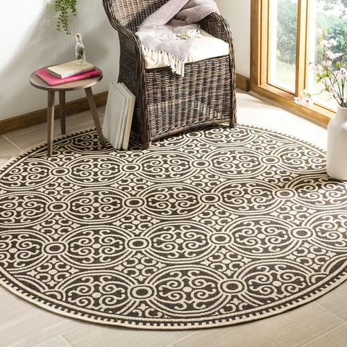 Vista 7 de SAFAVIEH Alfombra lavable para exteriores Linden Collection - 4 x 6 pies, aguamarina y crema, no desprende pelusa y fácil de limpiar, ideal