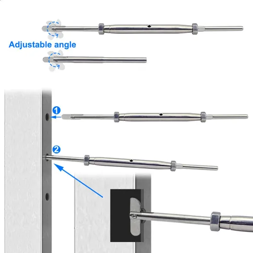 Vista 3 de Kit de herramientas de barandilla de cable de acero inoxidable, para sistema de barandilla de cable de 1/8, para postes de metal, kit de tensor