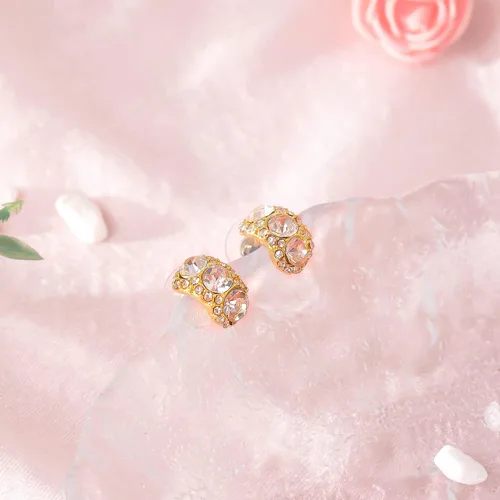 Vista 4 de Aretes de diamantes de imitación para mujer, aretes de gota de cristal vintage, aretes de novia para boda, graduación, joyería, Metal, otro