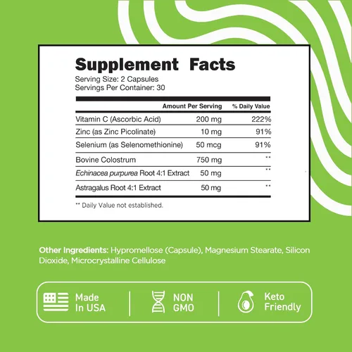 Vista 3 de Vital Vitamins Cápsulas potenciadoras de colágeno vegano + suplemento de cápsulas de calostro