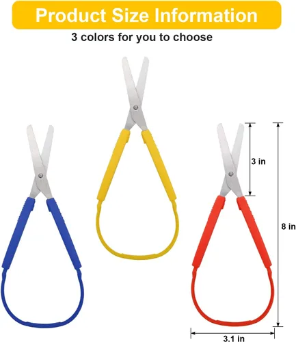 Vista 2 de 3 tijeras Windspeed Spring Loop - Mini tijeras de entrenamiento con agarre colorido y asas de compresión fáciles de abrir para necesidades