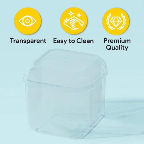 Vista 3 de Hammont Caja de acrílico – Cajas de regalo de fiesta – Cubo transparente con bordes redondeados para regalos, bodas, golosinas, dulces y accesorios