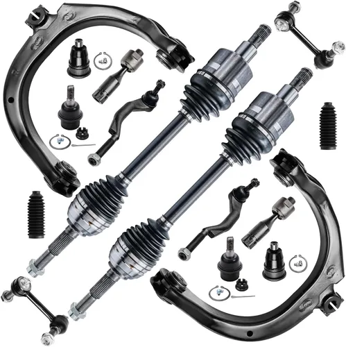 Vista 63 de Detroit Axle - Kit de suspensión frontal de 15 piezas para Jeep Grand Cherokee 99-04 1999 2000 2001 2002 2003 2004, brazos de control superior e