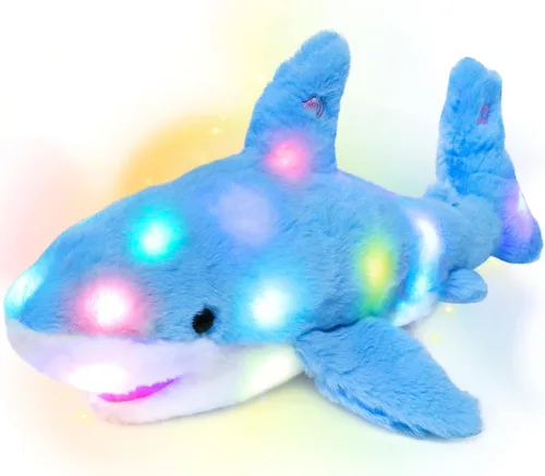 Vista 10 de Hopearl Pato de peluche LED que se ilumina, patito relleno de animal de granja flexible, luces nocturnas que brillan en la oscuridad, regalos