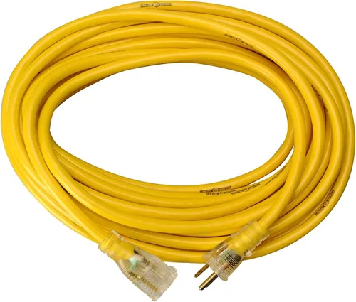 Vista 2 de Cordón de extensión con extremos iluminados, amarillo, 14/3 resistente para contratistas , 2888