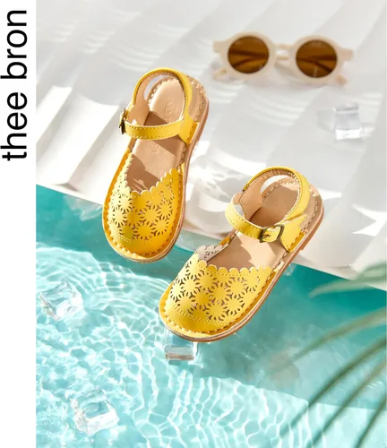 Vista 6 de THEE BRON Sandalias cómodas para niñas, zapatos para niños, sandalias rellenas