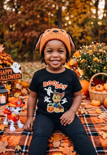 Vista 4 de Tstars Paw Patrol - Camisa de Halloween para niños pequeños, Chase Skye Boo-day / Negro