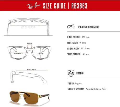 Vista 6 de Ray-Ban RB3663 - Gafas de sol rectangulares para hombres + paquete con KIT DE ACCESORIOS PARA GAFAS