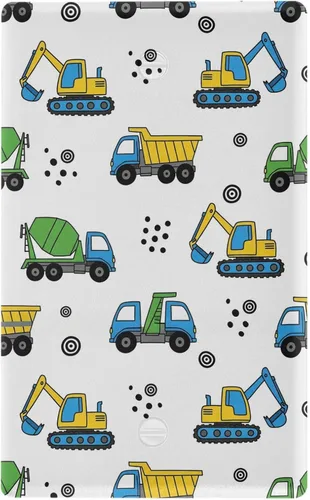 Vista 2 de Placa de pared para interruptor de luz de camión volquete para excavadora de tractor, tamaño 1 cuadrilla, 2.9 x 4.6 pulgadas, para niños, sala
