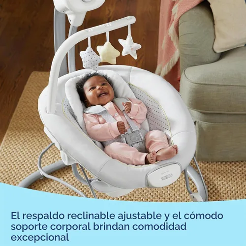 Vista 4 de Graco Sway2Me - Asiento portátil para bebé con música, sonidos y ajustes ajustables, colección Watson