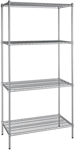 Vista 371 de Kit de 4 estantes de epoxi verde NSF de 21 x 72 pulgadas con postes de 86 pulgadas, estantería de almacenamiento resistente, kit de estantería