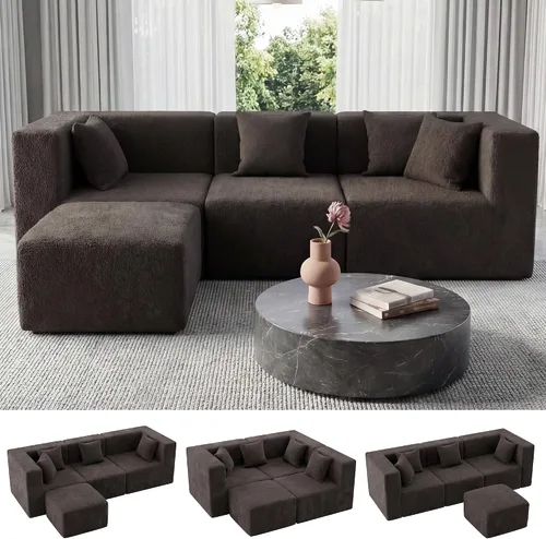 Vista 15 de MONVANE Sofá cama convertible de 55.5 pulgadas, sofá cama 2 en 1 sin hueso con bolsillo de almacenamiento, cómodo sofá de asiento profundo