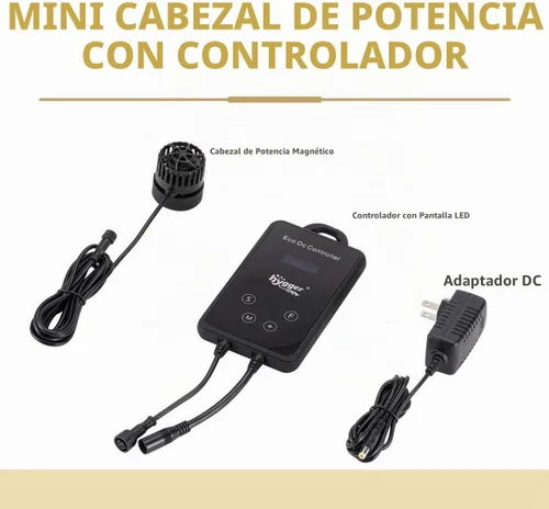 Vista 6 de hygger Mini Wave Maker - Cabezal magnético de CC para acuario con controlador de pantalla LED para tanque de agua salada, bomba de circulación