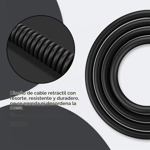 Vista 5 de ZIYOU LANG Cable de teclado C01 personalizado en espiral USB C a un cable Negro