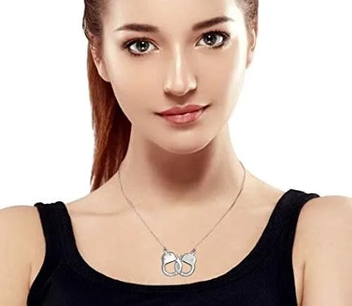 Vista 5 de Joyería de motociclista para esposas, collar de bloqueo de trabajo, socios en el crimen colgante de acero inoxidable para mujeres y hombres, 22