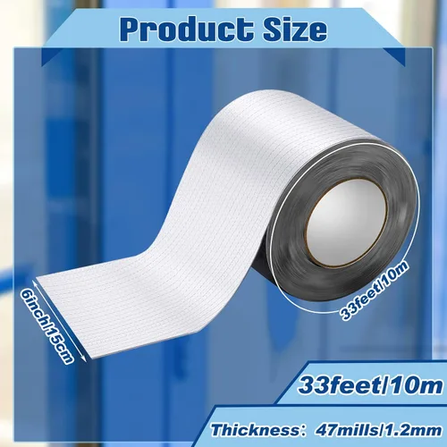 Vista 2 de Sasylvia Paneles autoadhesivos para techos de 6 pulgadas x 33 pies, material de goma adhesiva, superficie de aluminio reflectante intermitente