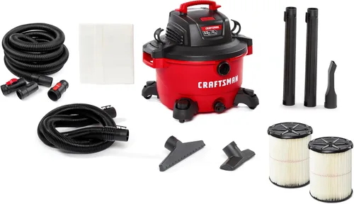 Vista 17 de CRAFTSMAN CMXEVBE18595 - Aspiradora húmeda y seca de 16 galones, 6.5 HP de potencia máxima, aspiradora de taller resistente húmeda y seca