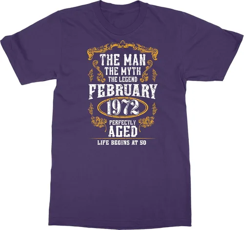 Vista 9 de Camiseta unisex con texto en inglés "Man Myth 50th Birthday" de febrero de 1972
