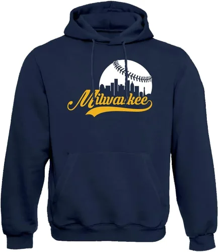 Vista 34 de Xtreme Apparrel Cityscape Skyline - Sudadera con capucha para hombre para fanáticos del béisbol