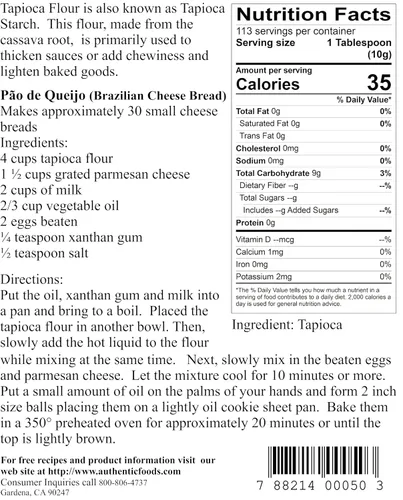 Vista 3 de Authentic Foods Harina de Tapioca - 2.5 lb