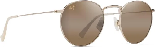 Vista 2 de Maui Jim Gafas de sol redondas Pukaua Oro claro brillante con amarillo/bronce Hcl polarizado