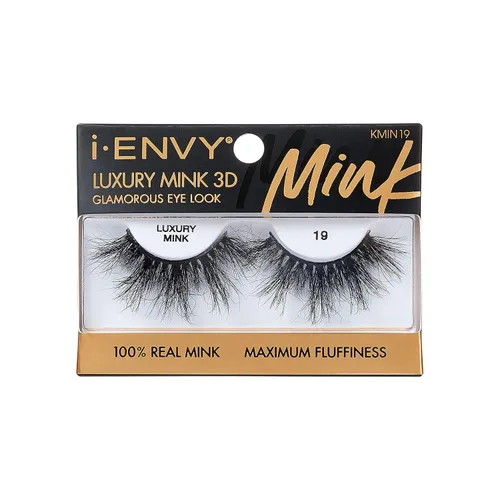 Vista 15 de i-ENVY Pestañas postizas de lujo de la colección de visón, pestañas 100% de visón real, aspecto glamoroso, pestañas de máxima esponjosidad 3D ángulo