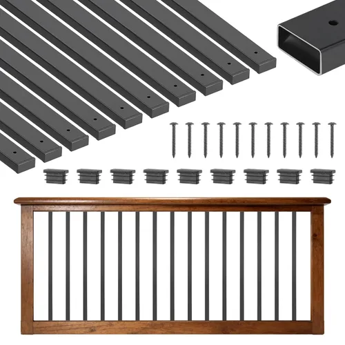 Vista 10 de VEVOR Balaustres de metal para escaleras, 29.5 x 1 pulgadas, husillos decorativos de barandilla de aleación de aluminio plana, paquete de 51