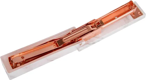 Vista 5 de Starsouce Grapadora de escritorio resistente de oro rosa, manual sin atascos, capacidad de 20 hojas, estilo moderno