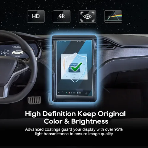 Vista 7 de LFOTPP Protector de pantalla para Model X 2016-2020 Tesla Model X / 2013-2020 Model S de 17 pulgadas, vidrio templado de 17 pulgadas, dureza 9H