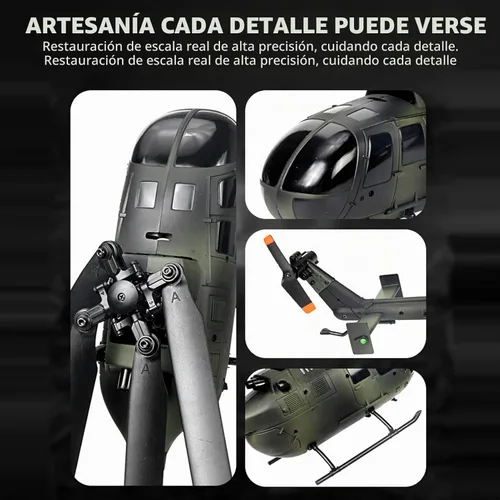 Vista 4 de GoolRC C186 Helicóptero de control remoto Drone de control remoto de una sola hélice sin Ailerons Estabilización de giroscopio de 6 ejes Control