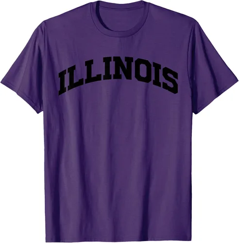 Vista 71 de Illinois Gift - Camiseta de diseño deportivo con texto universitario, gris, S