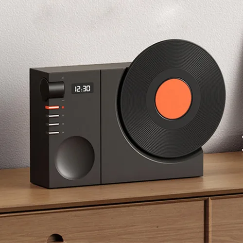 Vista 3 de Altavoz Bluetooth retro, tocadiscos vintage, altavoz Bluetooth, altavoz fonógrafo clásico a la antigua, tocadiscos, regalo creativo de aspecto lindo
