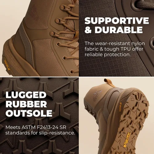Vista 7 de NORTIV 8 Botas de trabajo ligeras con punta compuesta para hombre Coyote
