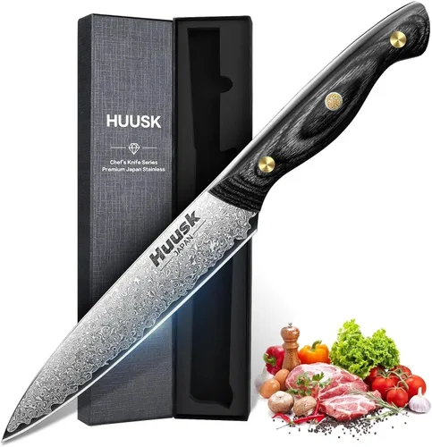 Vista 8 de Huusk Cuchillo Vikingo con Vaina Cuchillos para Deshuesar para Cortar Carne, Cuchillos Cavernícola Ultimo Forjados a Mano de Espiga Completa