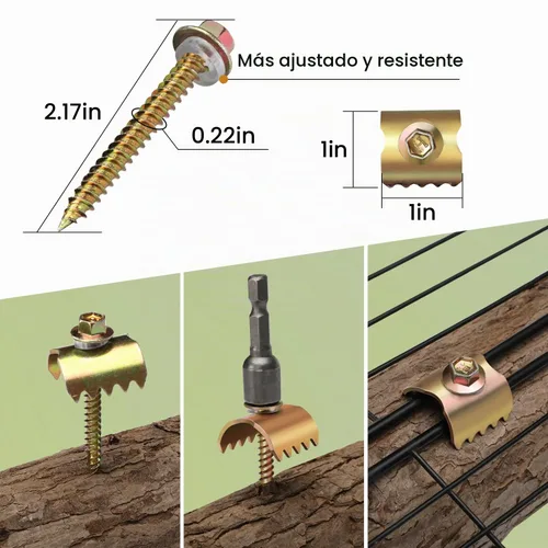 Vista 6 de 200 grapas de valla Etespie de 2 pulgadas para cercado de alambre, acero