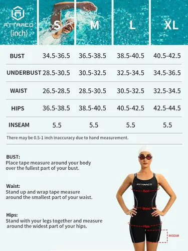 Vista 6 de ATTRACO Traje de baño deportivo de una pieza para mujer, traje de baño competitivo