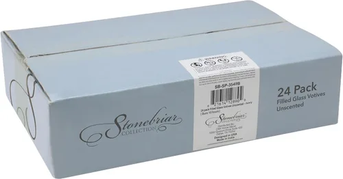 Vista 10 de Stonebriar Velas votivas: 12 horas de tiempo de combustión, velas rellenas de cera de larga duración sin perfume en vidrio transparente para Blanco