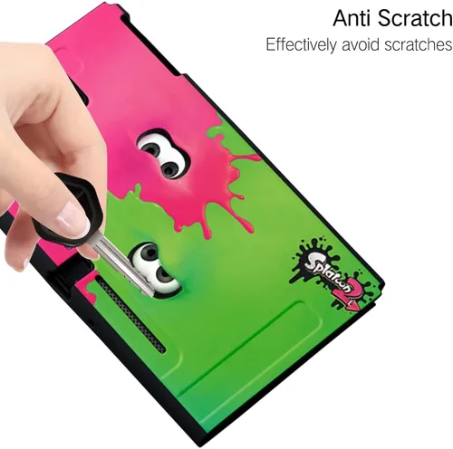 Vista 6 de PERFECTSIGHT Cute Protective Case for Nintendo Switch, Kawaii Soft TPU Slim Cover, Cartoon Hard Shell Dockable Case for NS Console and Joy Con