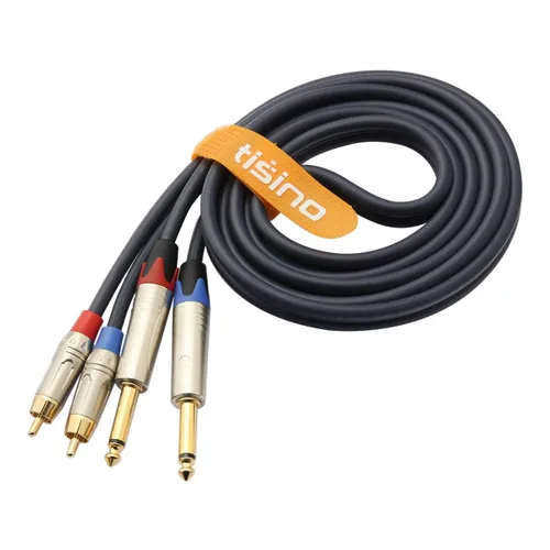 Vista 8 de Tisino Cable RCA a 1/4, Cable de Interconexión de Audio Estéreo TS de RCA Dual a 1/4 Pulgada Dual - 3.3 Pies