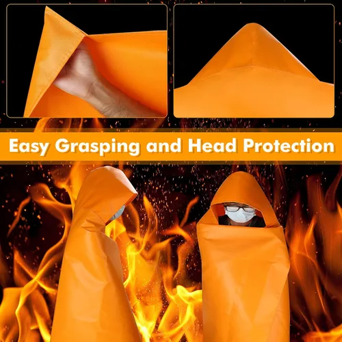 Vista 4 de Capa de escape de incendios, extra grande, de emergencia utilizada como manta de fuego, para el hogar Fireproof Cloak,Fire Escape for Household