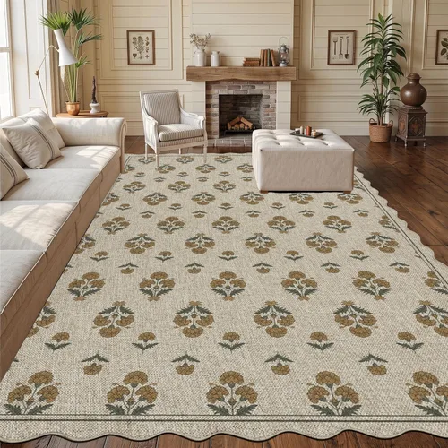 Vista 35 de ORTIGIA Alfombra festoneada de yute fácil de 3 x 5 pulgadas, color negro