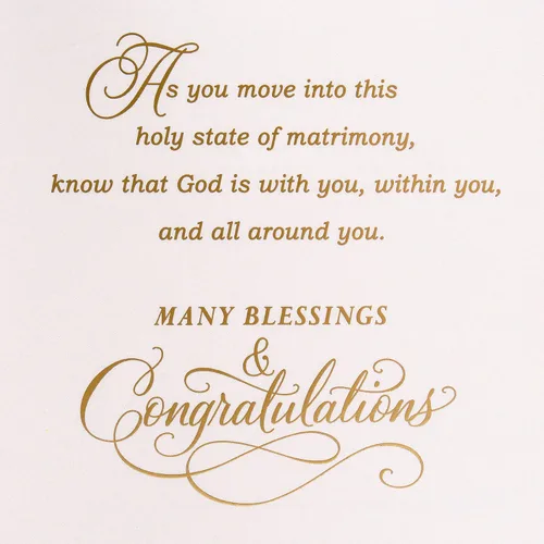 Vista 3 de Hallmark Tarjeta de felicitación de boda religiosa de caoba (escrita en el cielo)