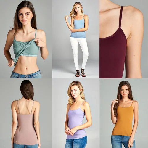 Vista 4 de Emmalise - Blusa de tirantes con brasier integrado para mujer